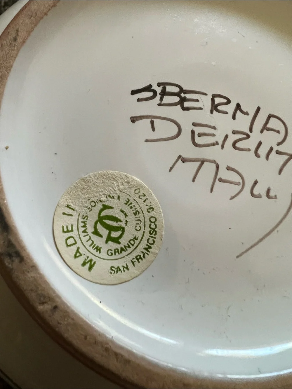 Vintage Sberna Deruta Italian Majolica Hand-Painted Pitcher Williams-Sonoma